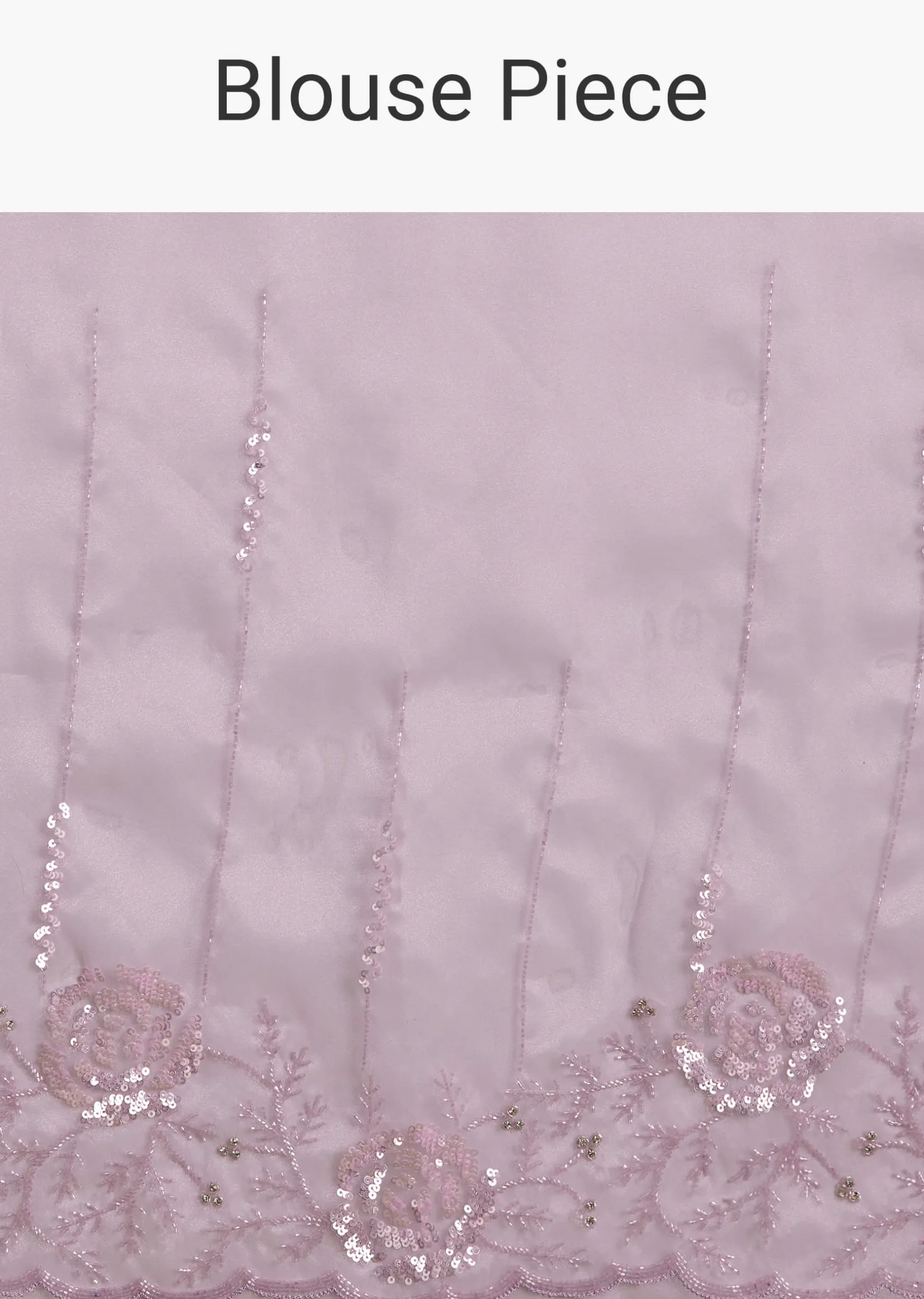 Lavender Tissue Saree With Floral Embroidery And Scallop Border