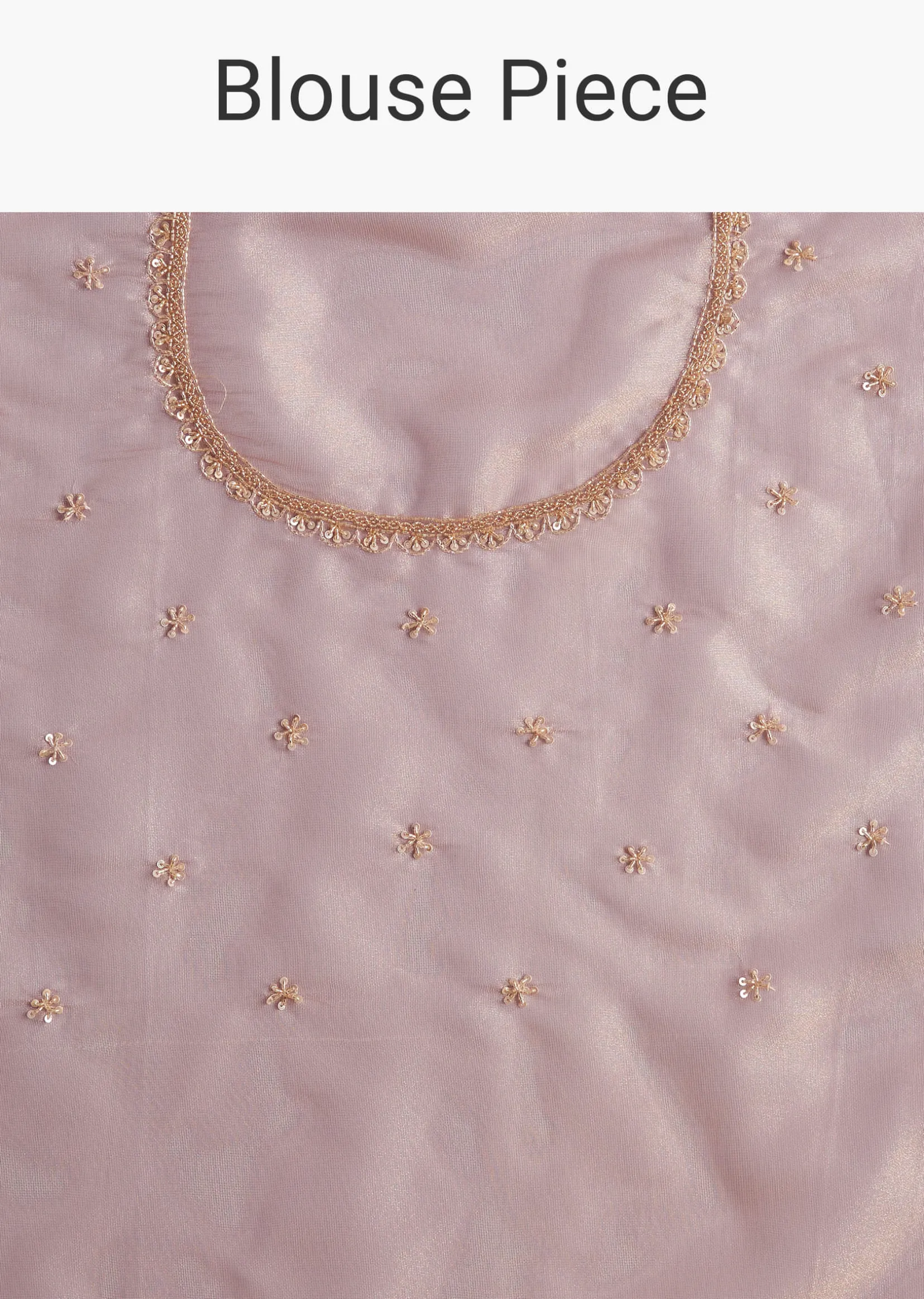 Lavender Tissue Silk Embroidered Saree With Scallop Border