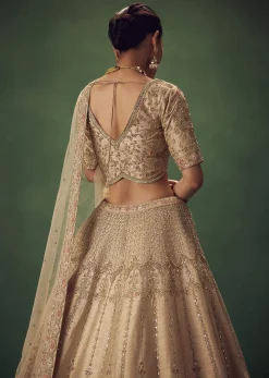 Light Gold Hand Embroidered Lehenga Set