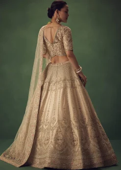 Light Gold Hand Embroidered Lehenga Set
