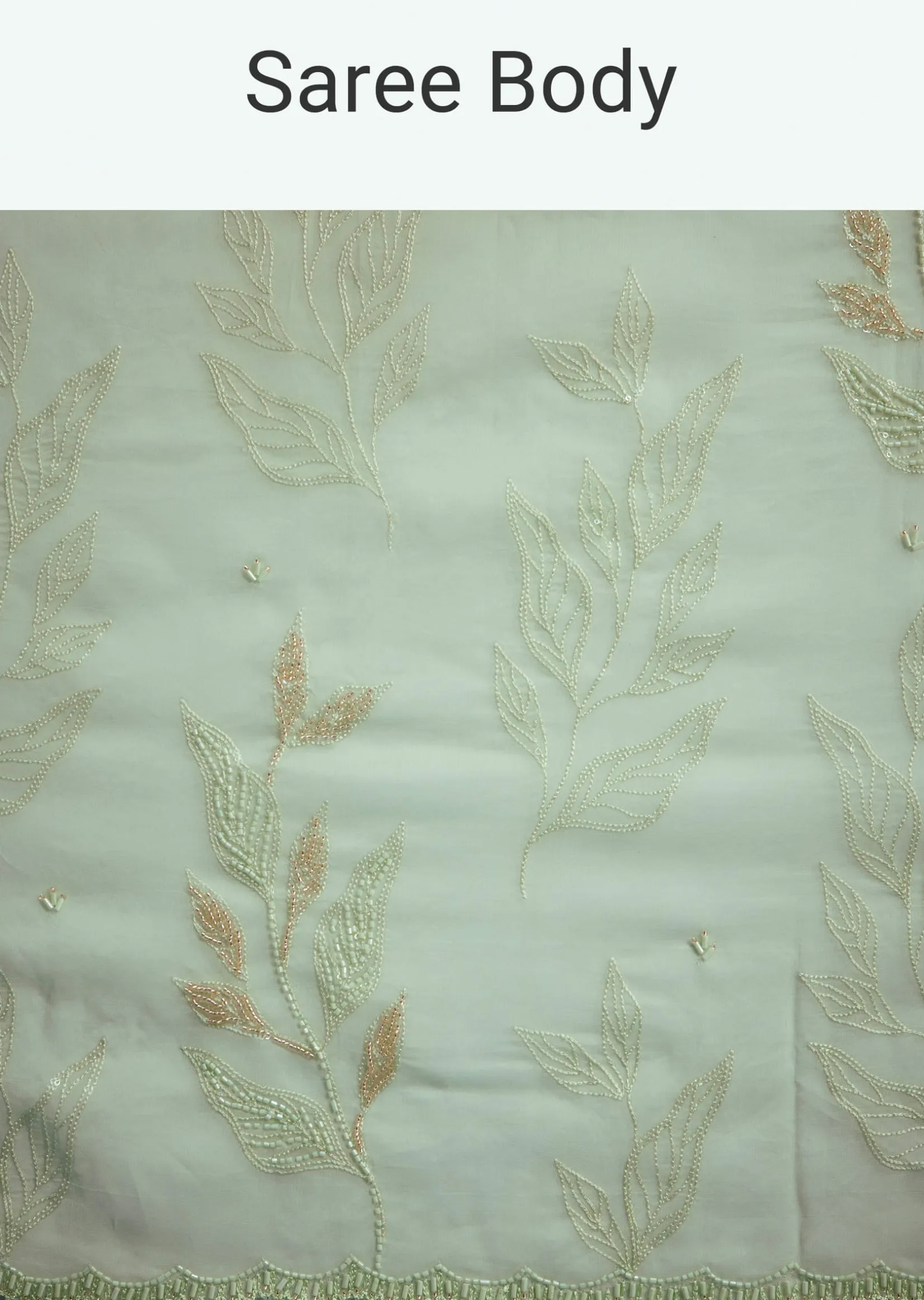 Light Green Georgette Saree With Cutdana And Bead Embroidery