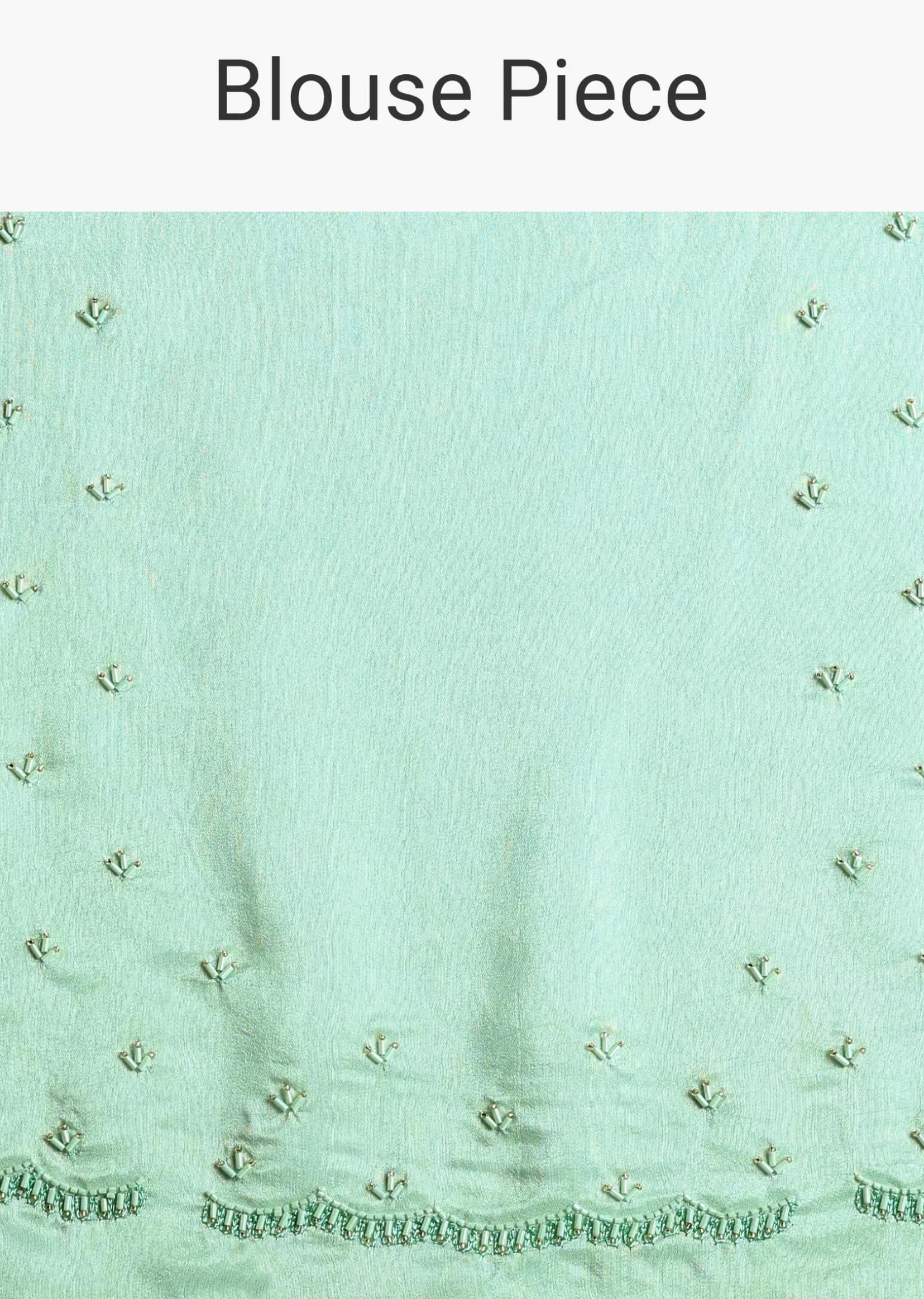 Light Green Georgette Saree With Cutdana And Bead Embroidery