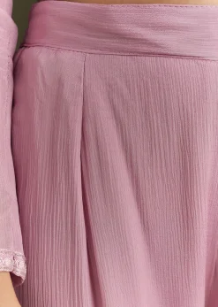 Light Onion Pink Chinon Kurta Sharara With Embellished Dupatta