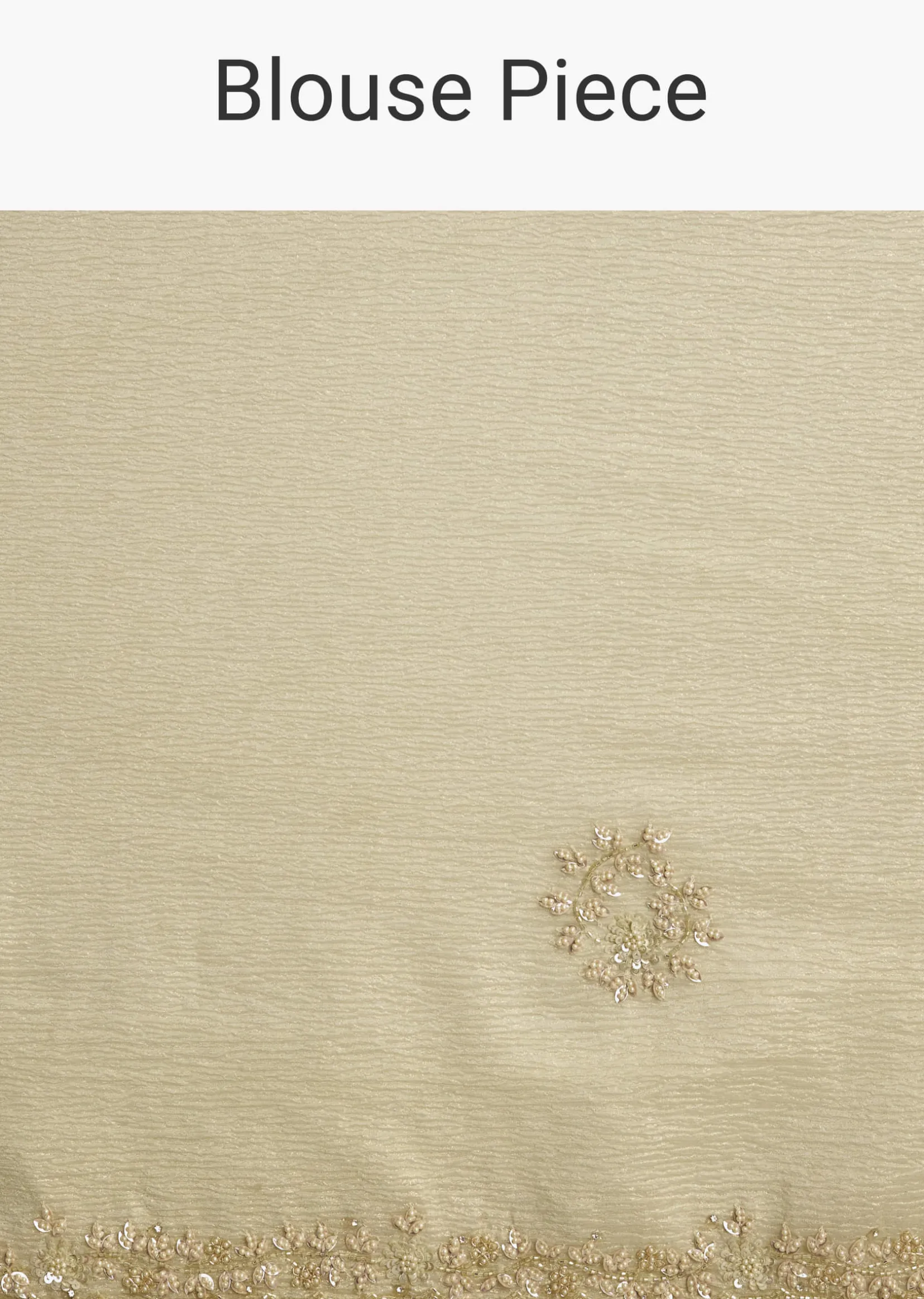 Light Pastel Green Crushed Tissue Saree With Cutdana Sequins And Beads Embroidery