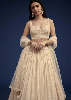 Light Peach Embroidered Lehenga Set