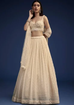 Light Peach Embroidered Lehenga Set