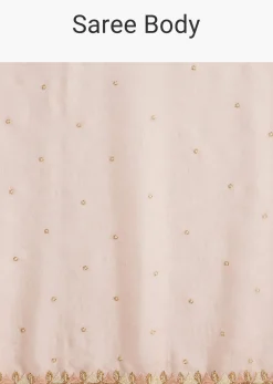 Light Peach Tissue Silk Saree With Stone Embellishments