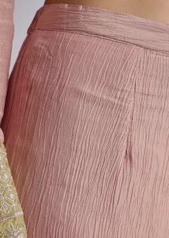 Light Pink Crush Tissue Sharara Suit With Zari Sequins
