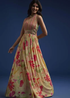 Light Yellow Floral Gown