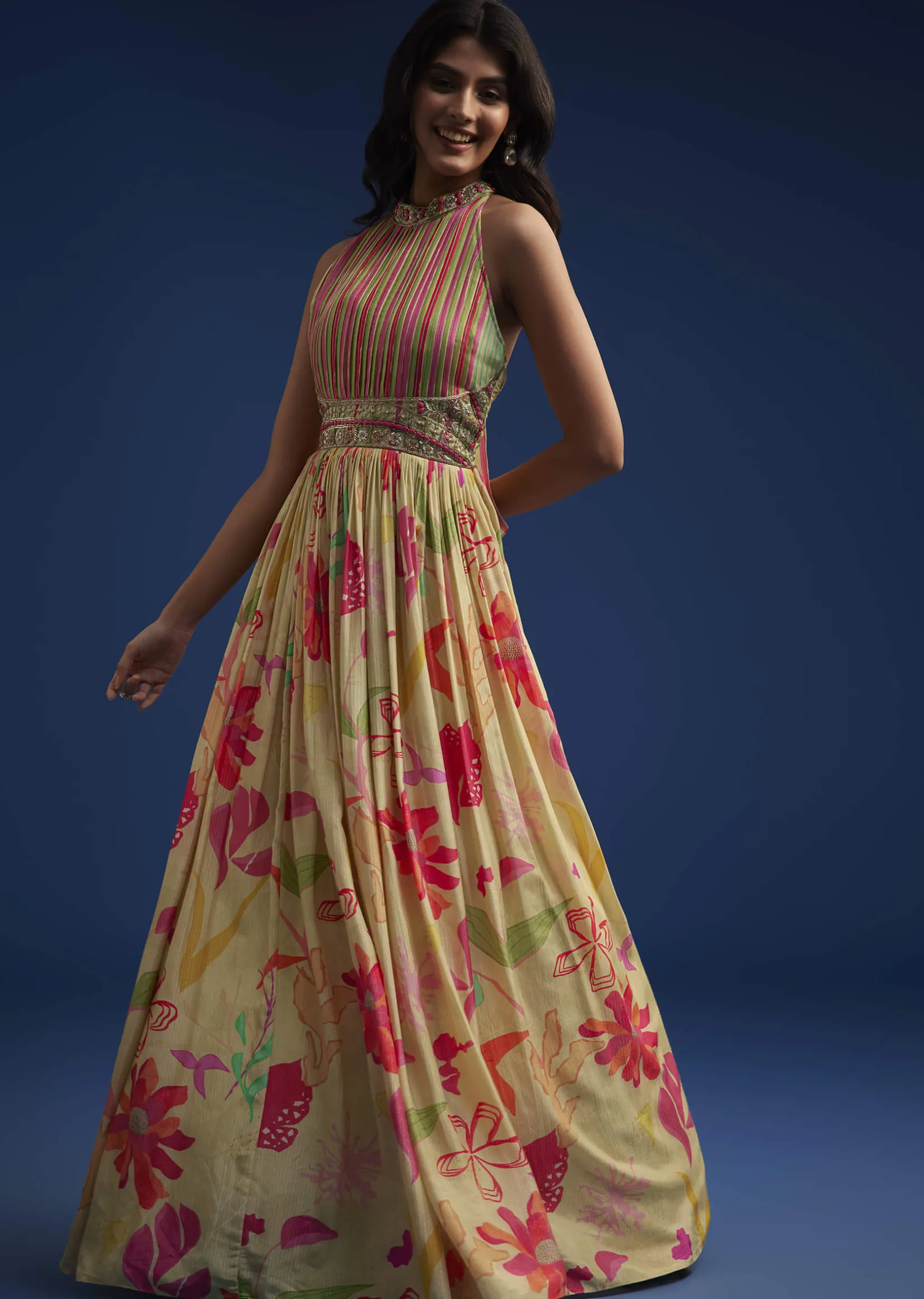Light Yellow Floral Gown