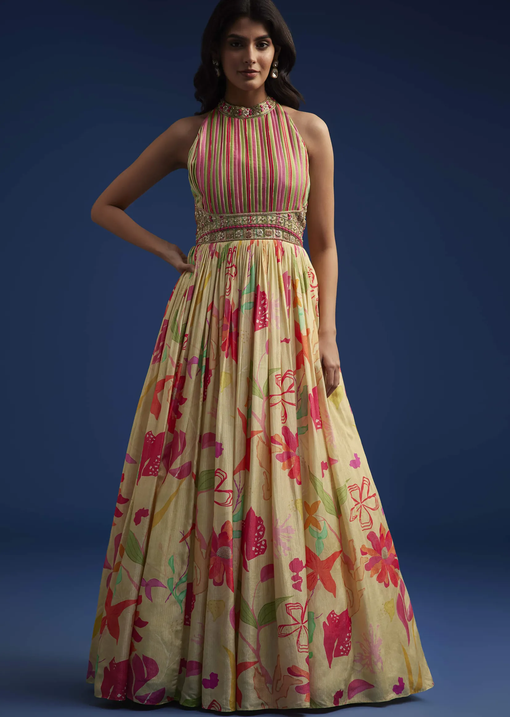 Light Yellow Floral Gown
