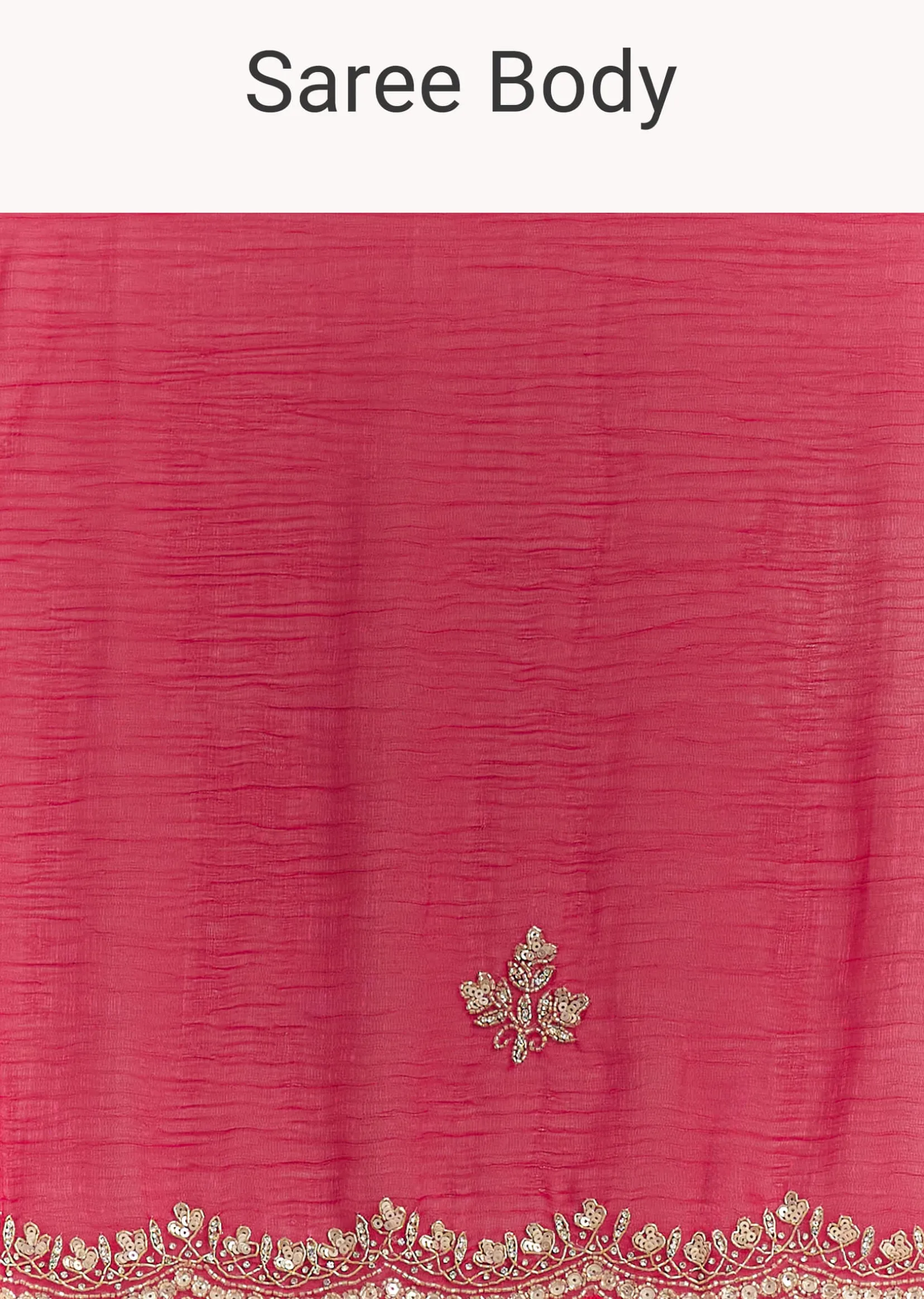 Magenta Crushed Tissue Saree With Cutdana And Scallop Border