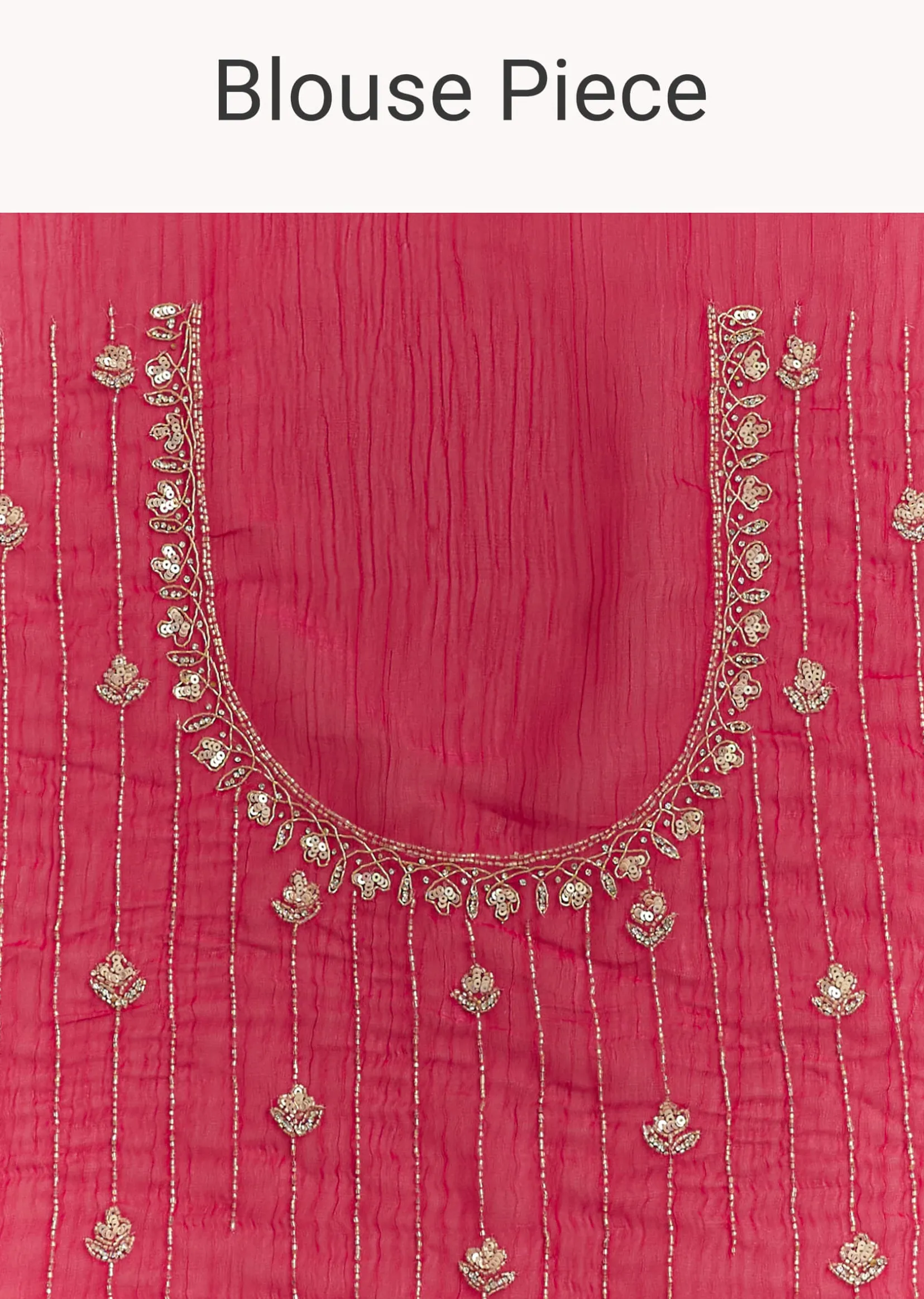 Magenta Crushed Tissue Saree With Cutdana And Scallop Border