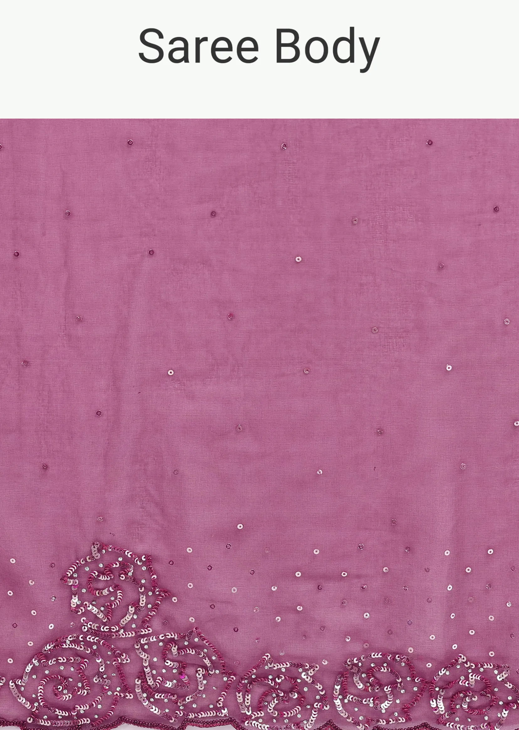 Magenta Organza Saree In Sequins With Unstitched Blouse