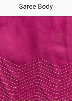 Magenta Organza Saree With Cut Dana And Sequin Embroidery