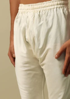 Majestic White Raw Silk Sherwani