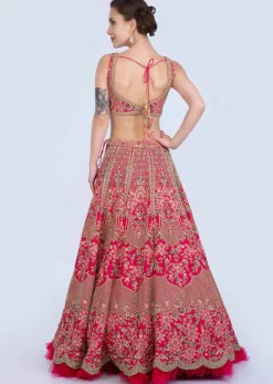 Malaika Arora In Kalki French Pink Raw Silk Heavy Embroidered Lehenga With Net Ruching