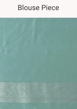 Marine Blue Woven Saree In Dola Silk And Silver Weave