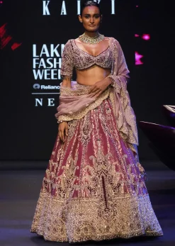 Maroon Brocade Lehenga Dupatta With Cross Body Blouse