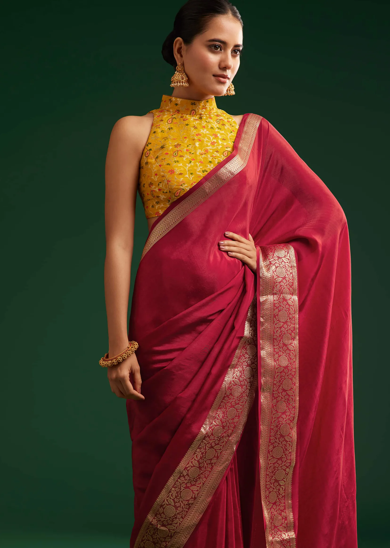 Maroon Dola Silk Saree With Zari Woven Border And Pallu