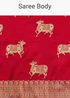 Maroon Dola Silk Saree With Zari Woven Border