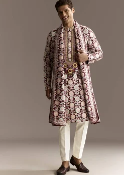 Maroon Dupatta Kurta Set
