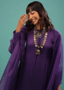 Mauve Purple Purple A Line Suit Made With Bemberg Satin