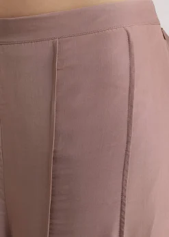 Mauve Satin Palazzo Set With Embellished Jacket
