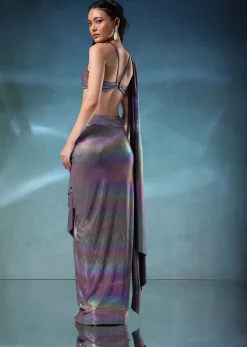 Mermaid Metallic Skirt And Top In Knit