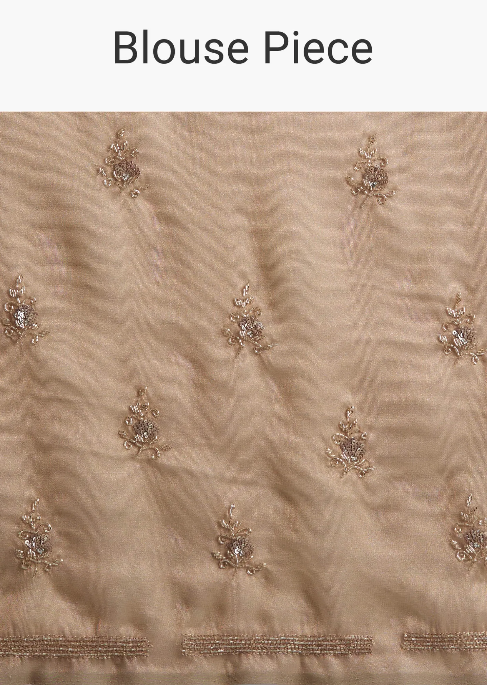 Metallic Gold Organza Tissue Saree With Cutdana And Bead Embroidery