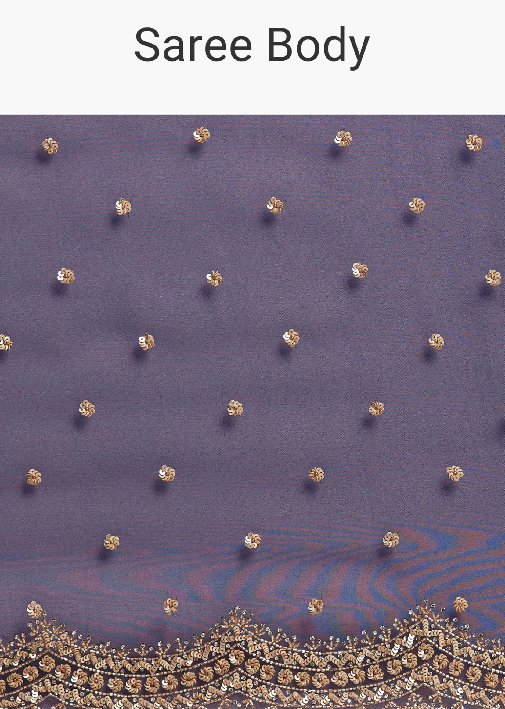 Midnight Blue Organza Tissue Saree With Sequin And Cutdana Embroidery