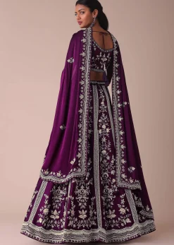 Mulberry Purple Lehenga With Handwork Embroidery
