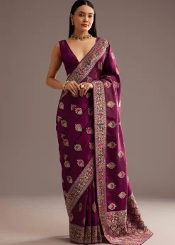 Multi Color Dola Silk Saree With Resham And Zari Weaving