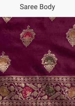 Multi Color Dola Silk Saree With Resham And Zari Weaving