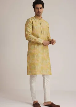 Multicolor Silk Kurta Set With Resham Thread Work