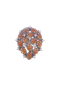 Multicolour Black Finish Coral Studs In Mix Metal