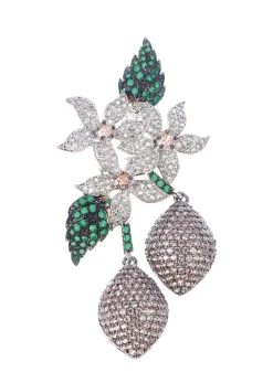 Multicolour Black Finish Diamond Dangler In Mix Metal