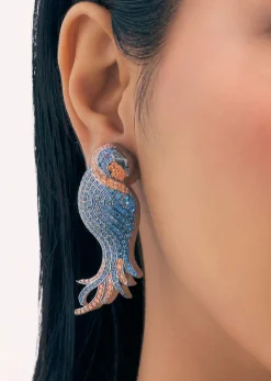 Multicolour Black Toned Diamond Danglers In Mix Metal