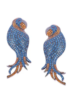 Multicolour Black Toned Diamond Danglers In Mix Metal