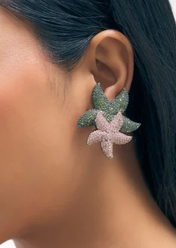Multicolour Dazzling Diamond Danglers In Mix Metal