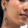 Multicolour Diamond Danglers In Mix Metal
