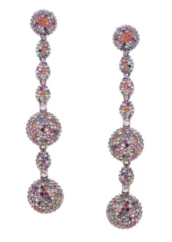 Multicolour Diamond Danglers In Mix Metal