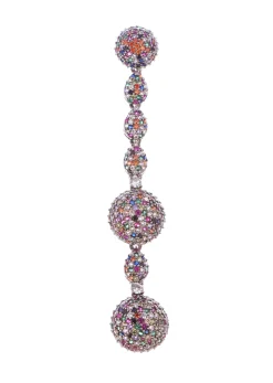 Multicolour Diamond Danglers In Mix Metal