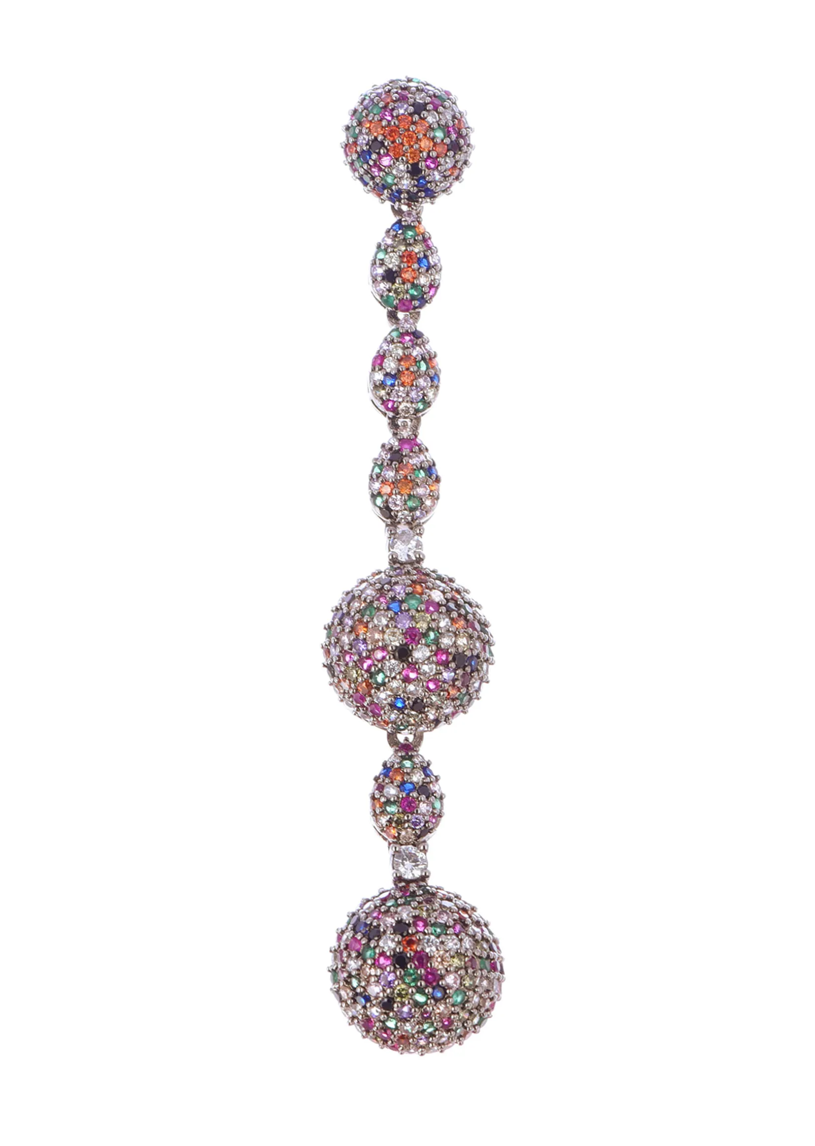 Multicolour Diamond Danglers In Mix Metal
