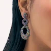 Multicolour Diamond Earrings In Mix Metal