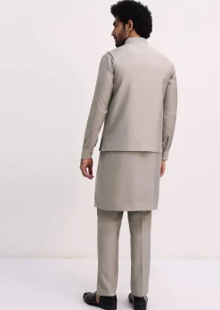 Multicolour Self Work Kurta Jacket Set
