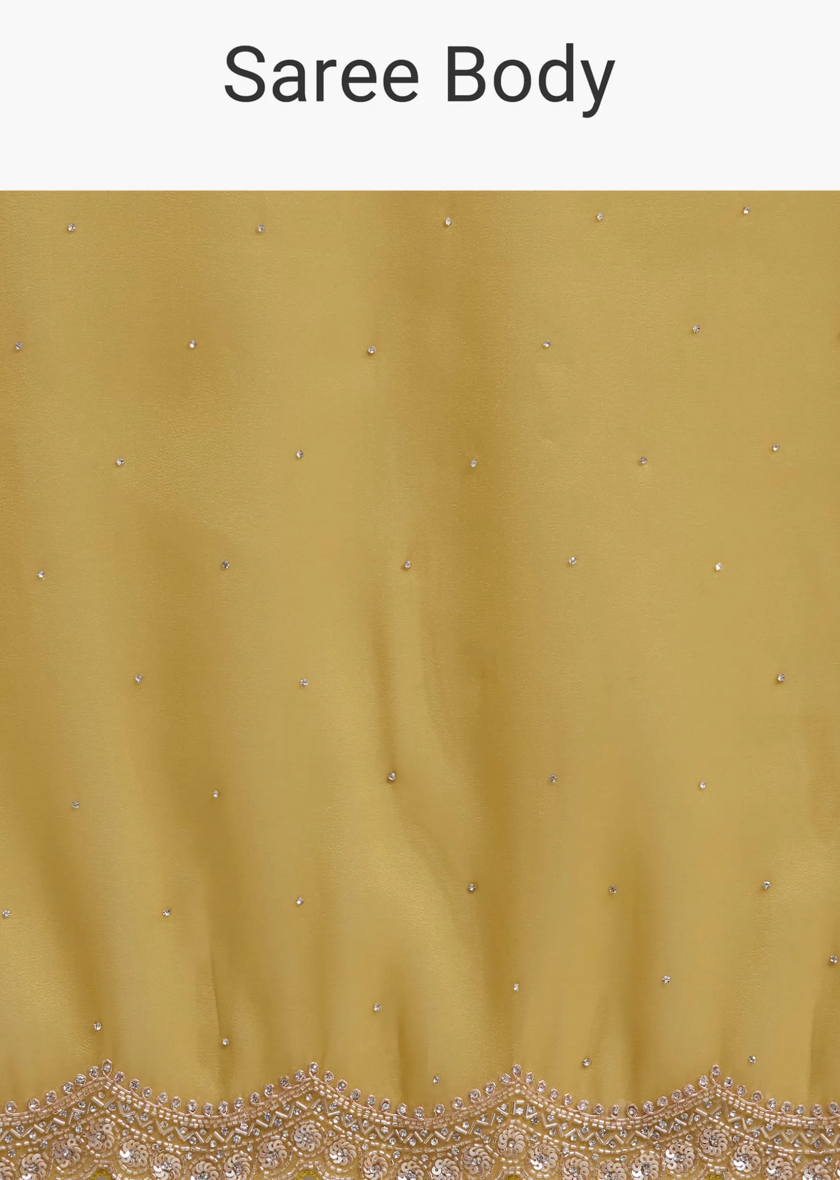Mustard Tissue Organza Saree With Sequins Embellished Border