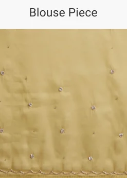 Mustard Tissue Organza Saree With Sequins Embellished Border