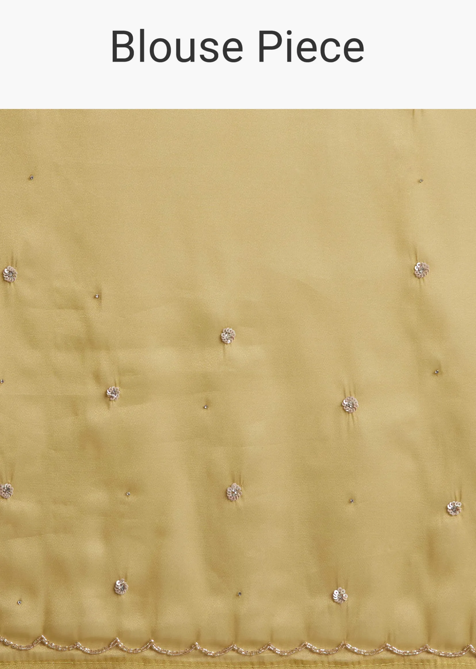 Mustard Tissue Organza Saree With Sequins Embellished Border