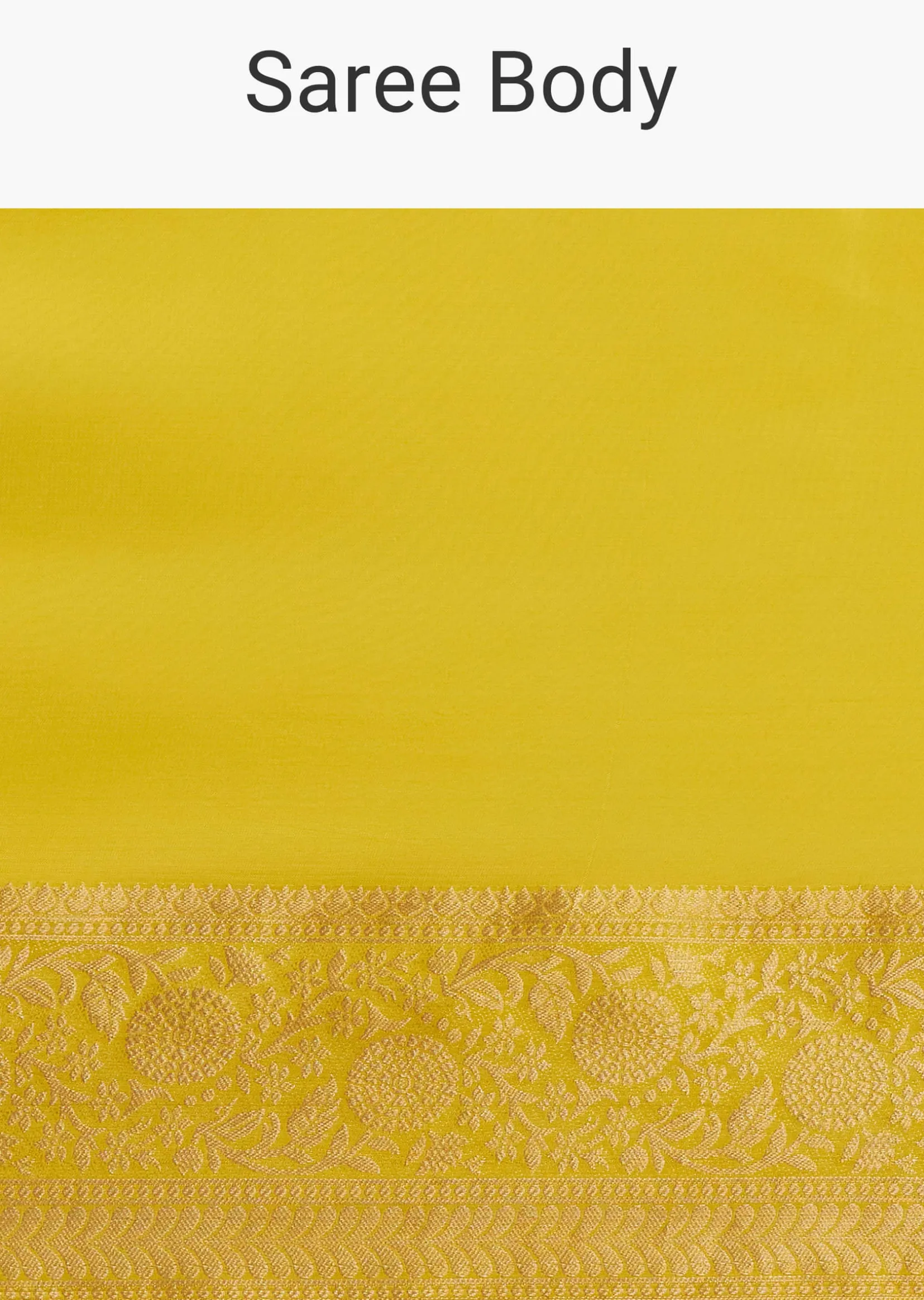 Mustard Yellow Crepe Silk Saree With Zari Border And Contrast Blouse